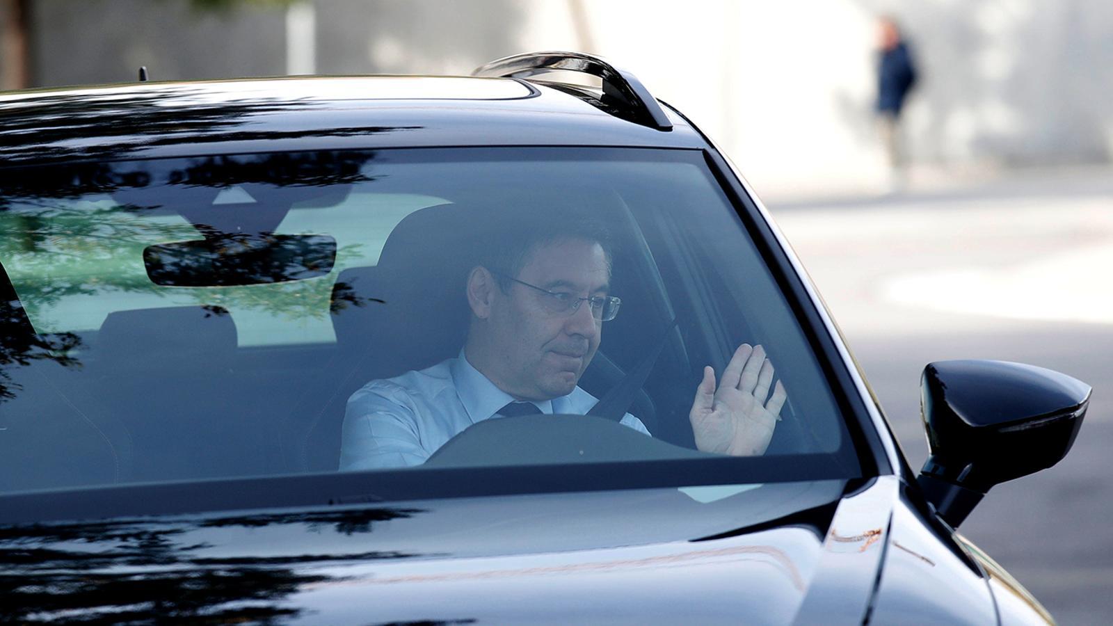 El President del FC Barcelona ,Josep Maria Bartomeu, arriba al camp Joan Gamper