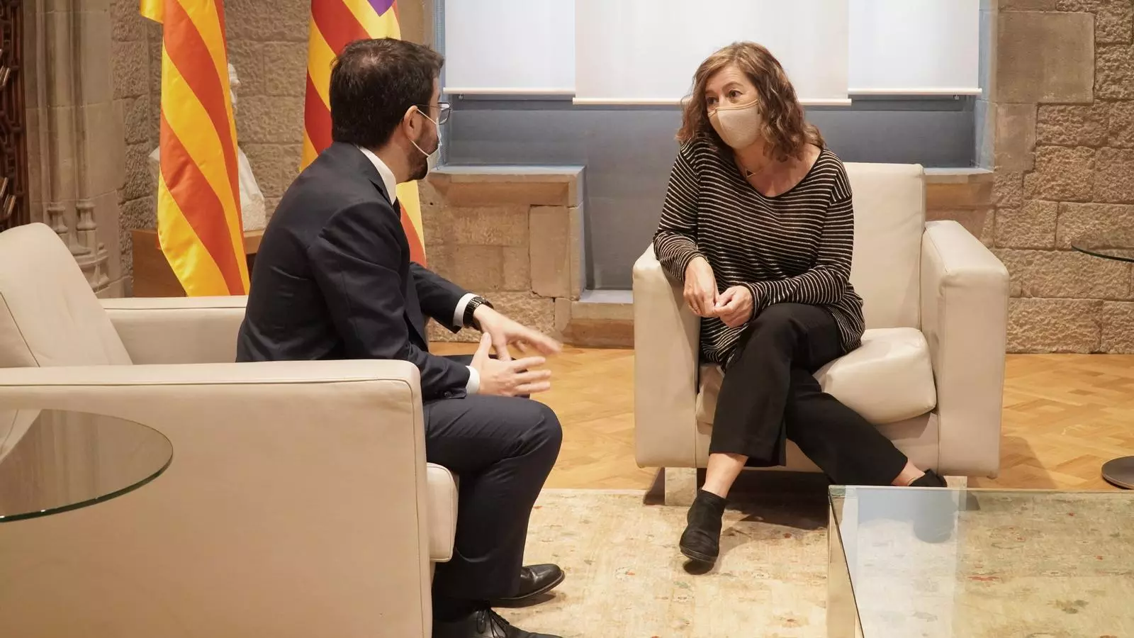 Pere Aragonès i Francina Armengol durant la reunió d'aquest divendres.