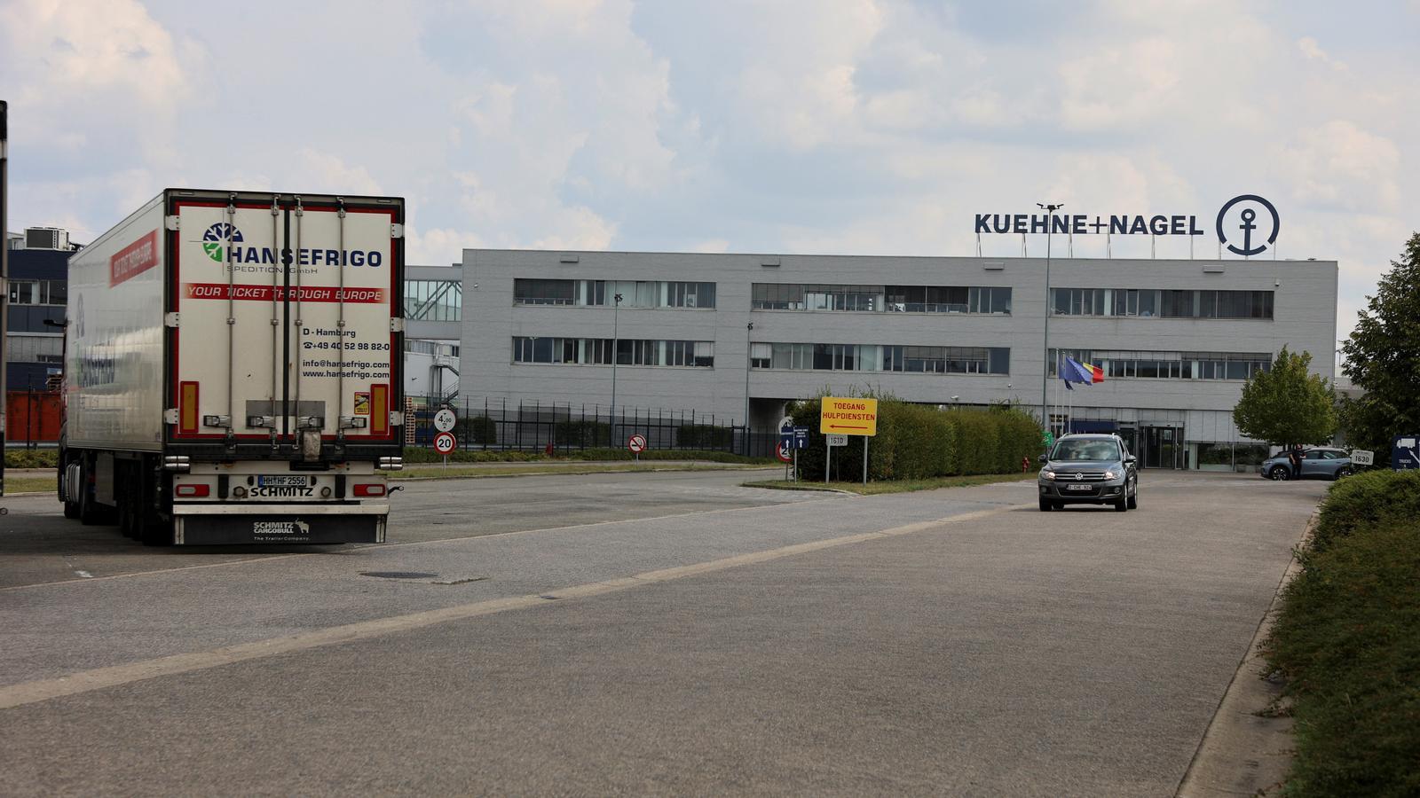 A Kuehne+Nagel warehouse, stocked with nearly $10 million worth of US-funded contraceptives, in Geel.