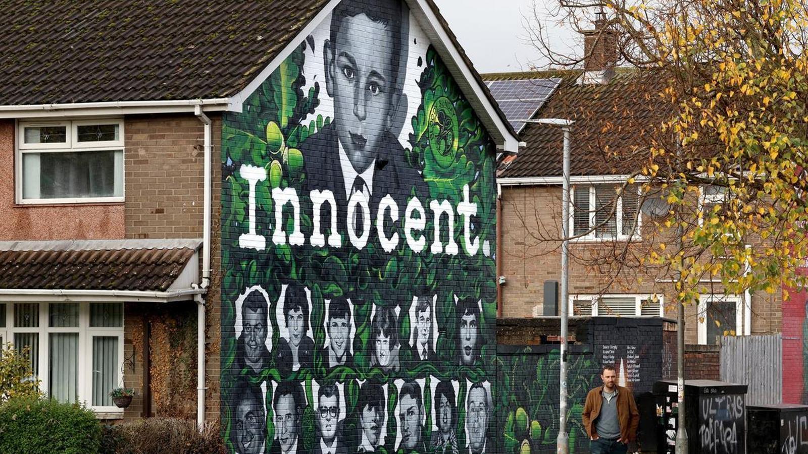 A mural in Derry recalling the victims of Bloody Sunday, in 1972, when the British army shot at Catholic demonstrators from Northern Ireland.