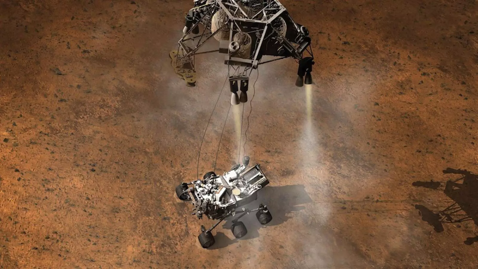 Recreació gràfica de l'aterratge del 'Curiosity' a Mart / EFE