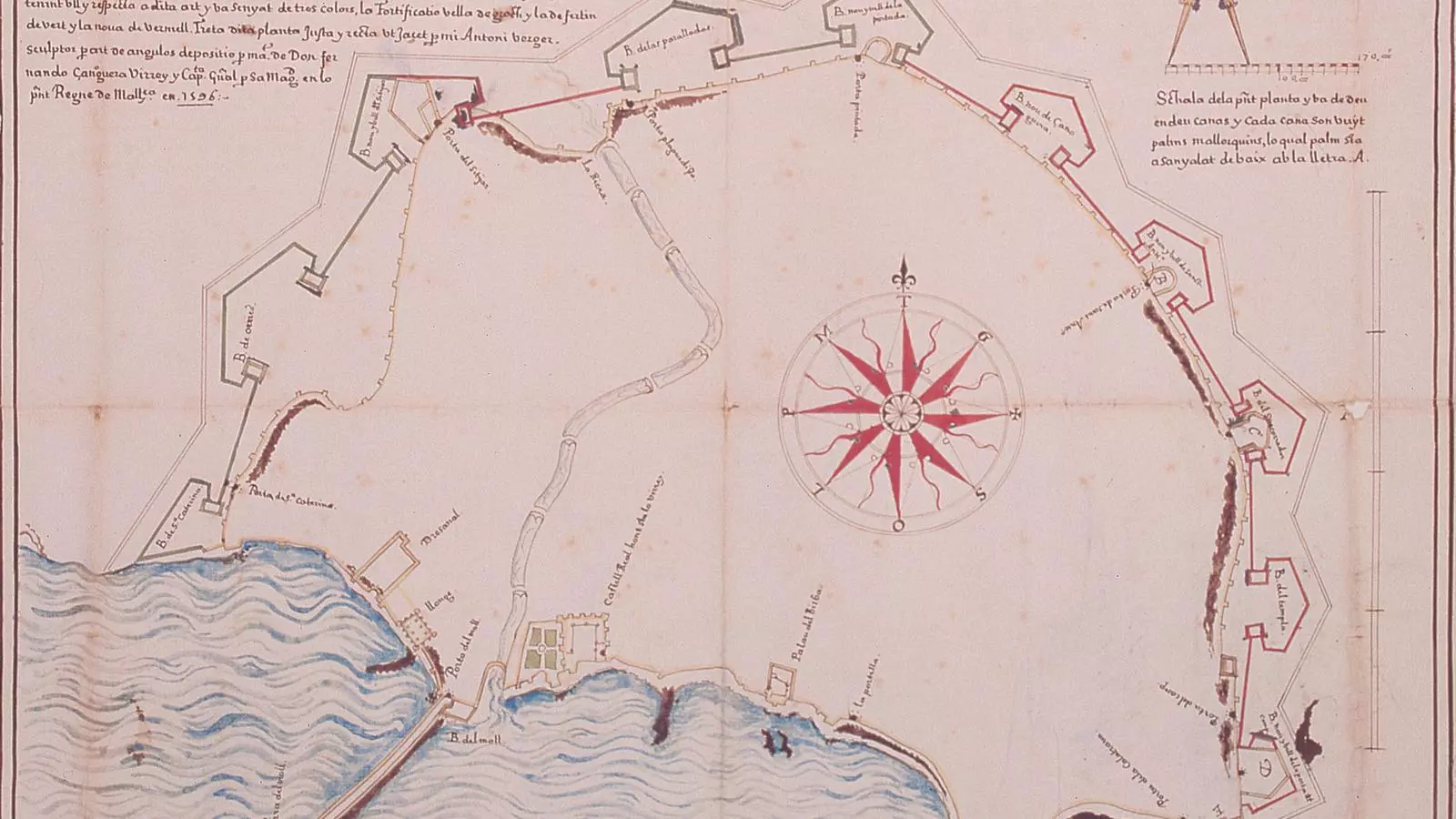 Mapa d'Antoni Verger de l'any 1596.