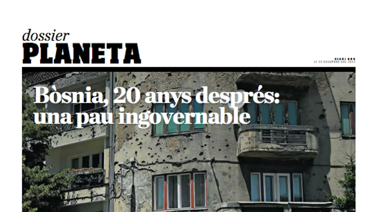 La portada del dossier 'Planeta' d'aquest dissabte.