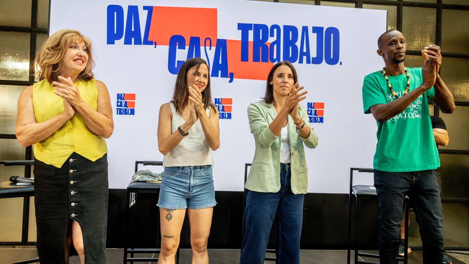 La presentación de Irene Montero como candidata a las próximas elecciones españolas por Podemos.