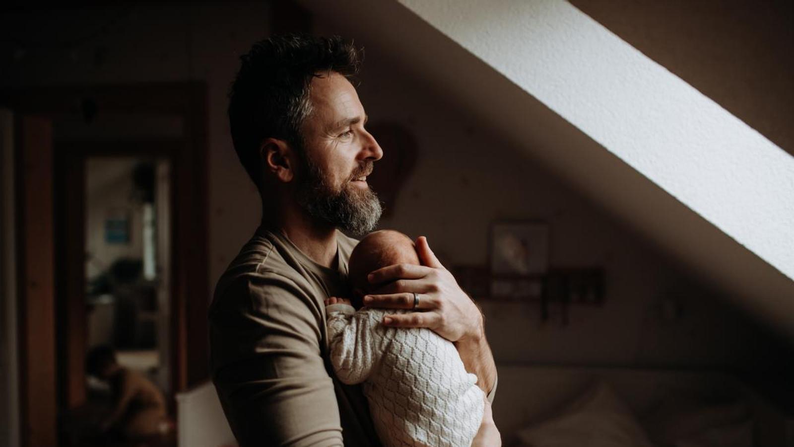 A father with his baby.