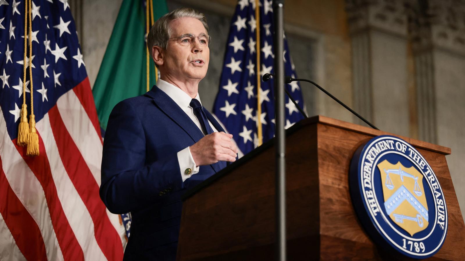 The Secretary of the Treasury, Scott Bessent, in a press conference