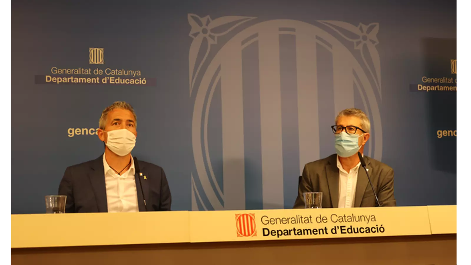 El consejero de Educación, Josep González-Cambray, y el director general de FP, Àngel L. Miguel