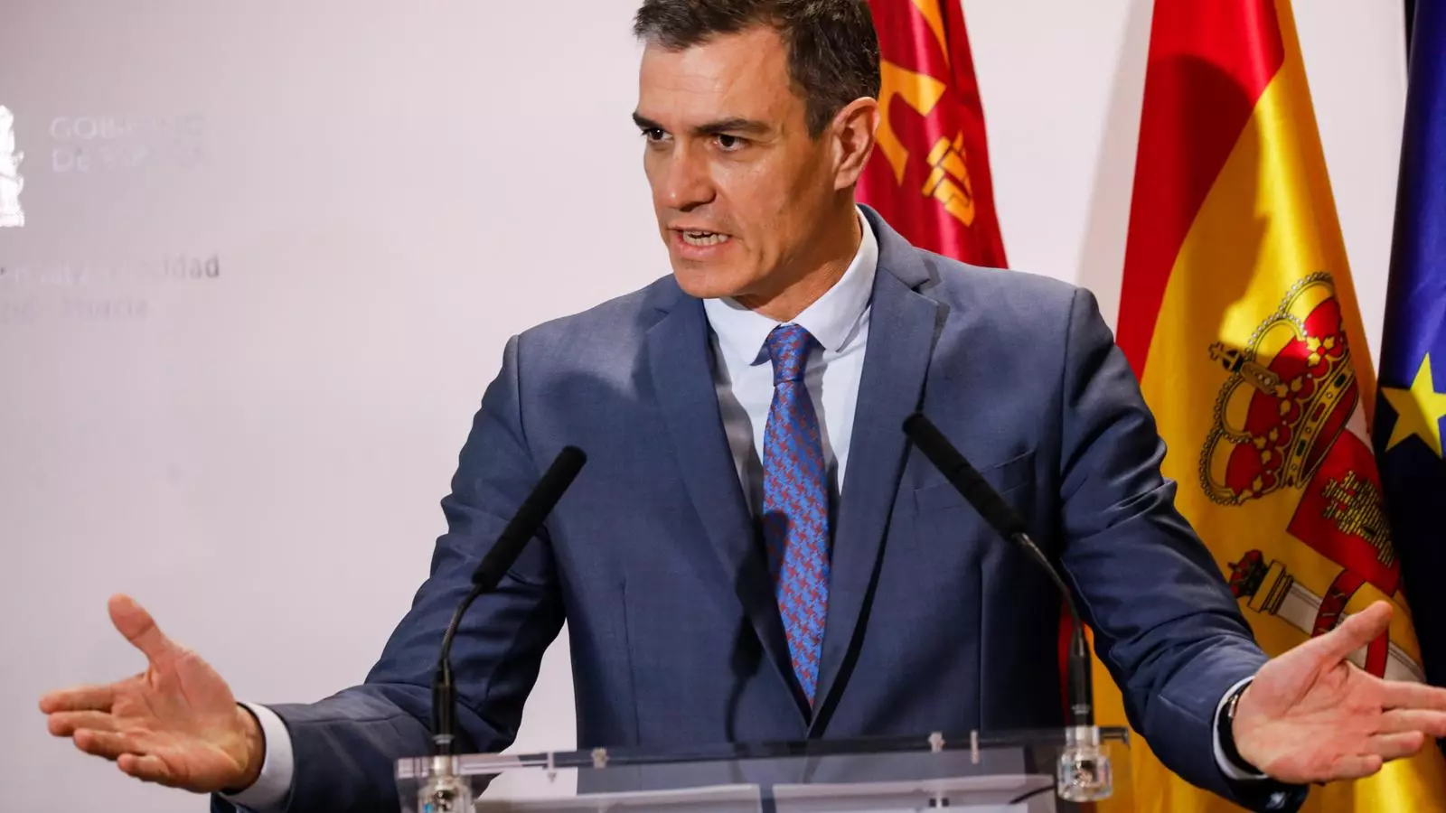 El president espanyol, Pedro Sánchez, en una imatge aquest dilluns a Múrcia
