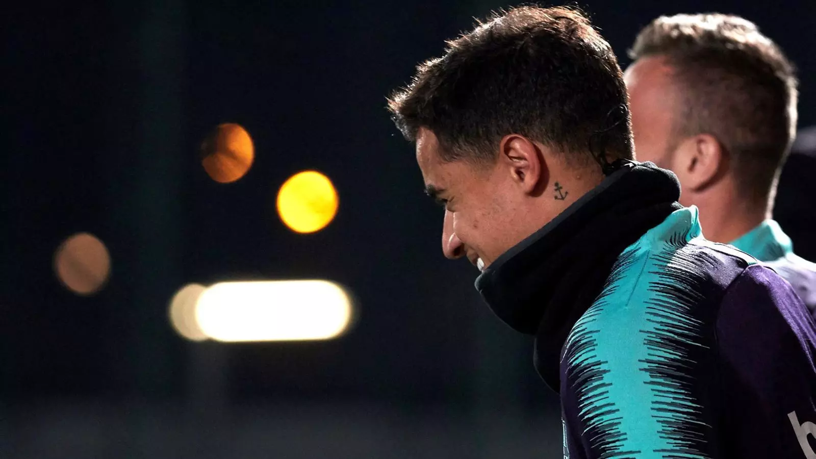 Philippe Coutinho sortint a l’entrenament del Barça.