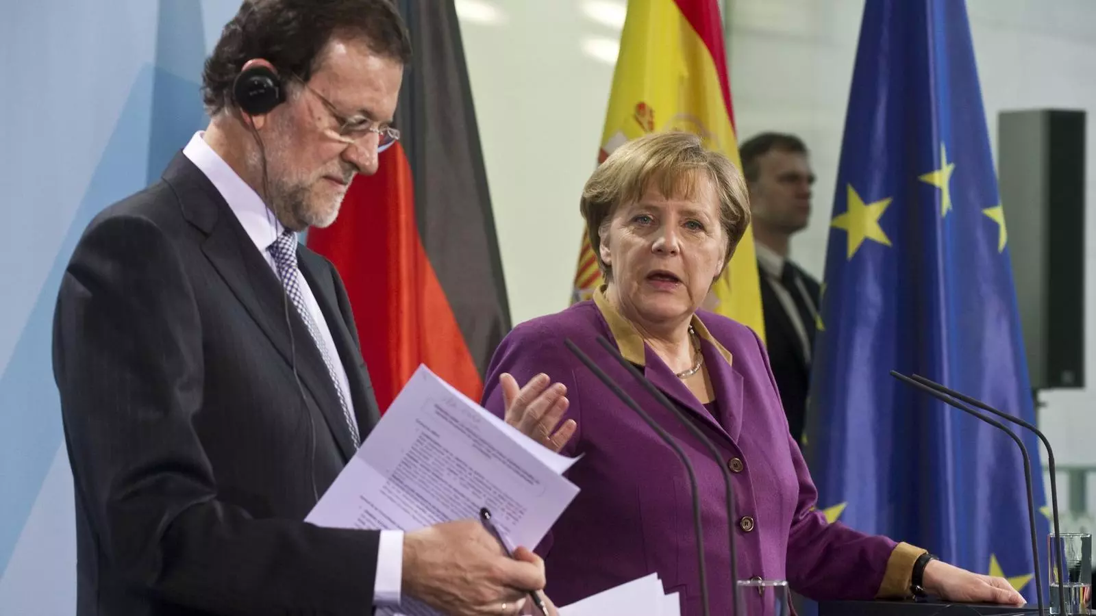 Mariano Rajoy i Angela Merkel en la roda de premsa