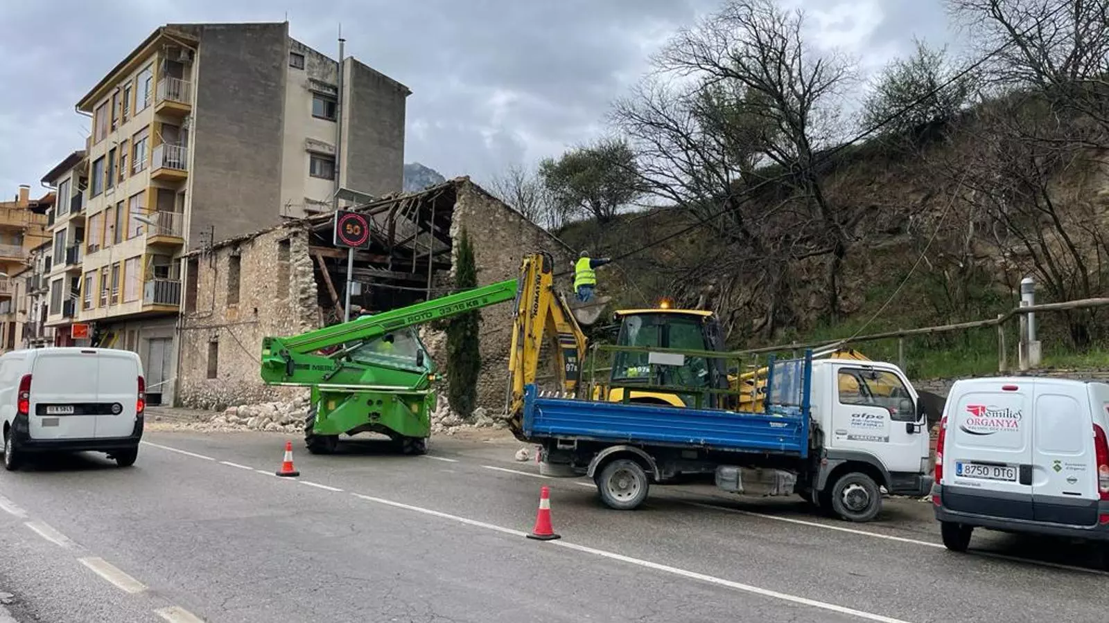 Ensorrament de l'edificació a Ordino.