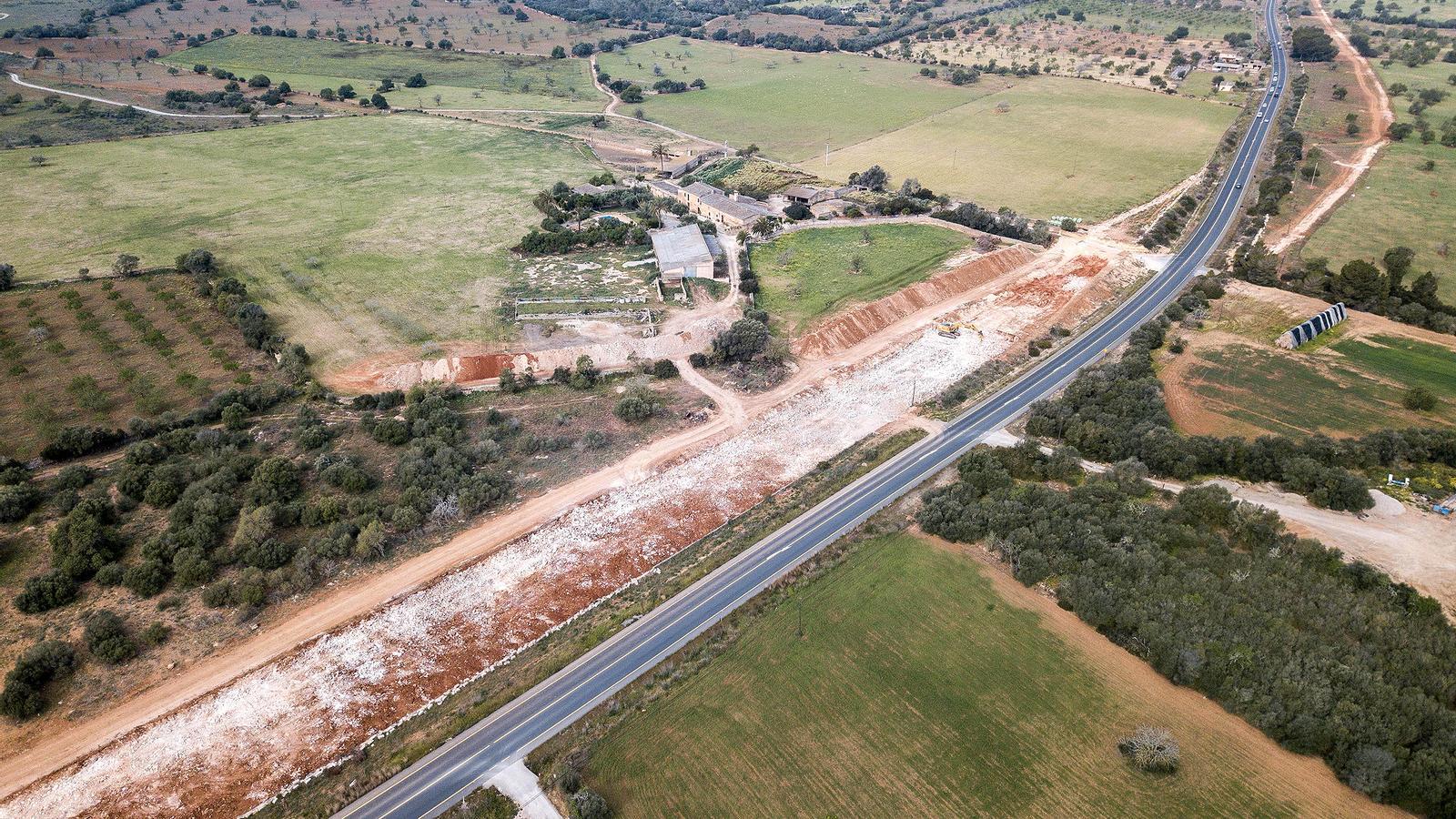 Imatge aèria de l'autopista Llucmajor-Campos