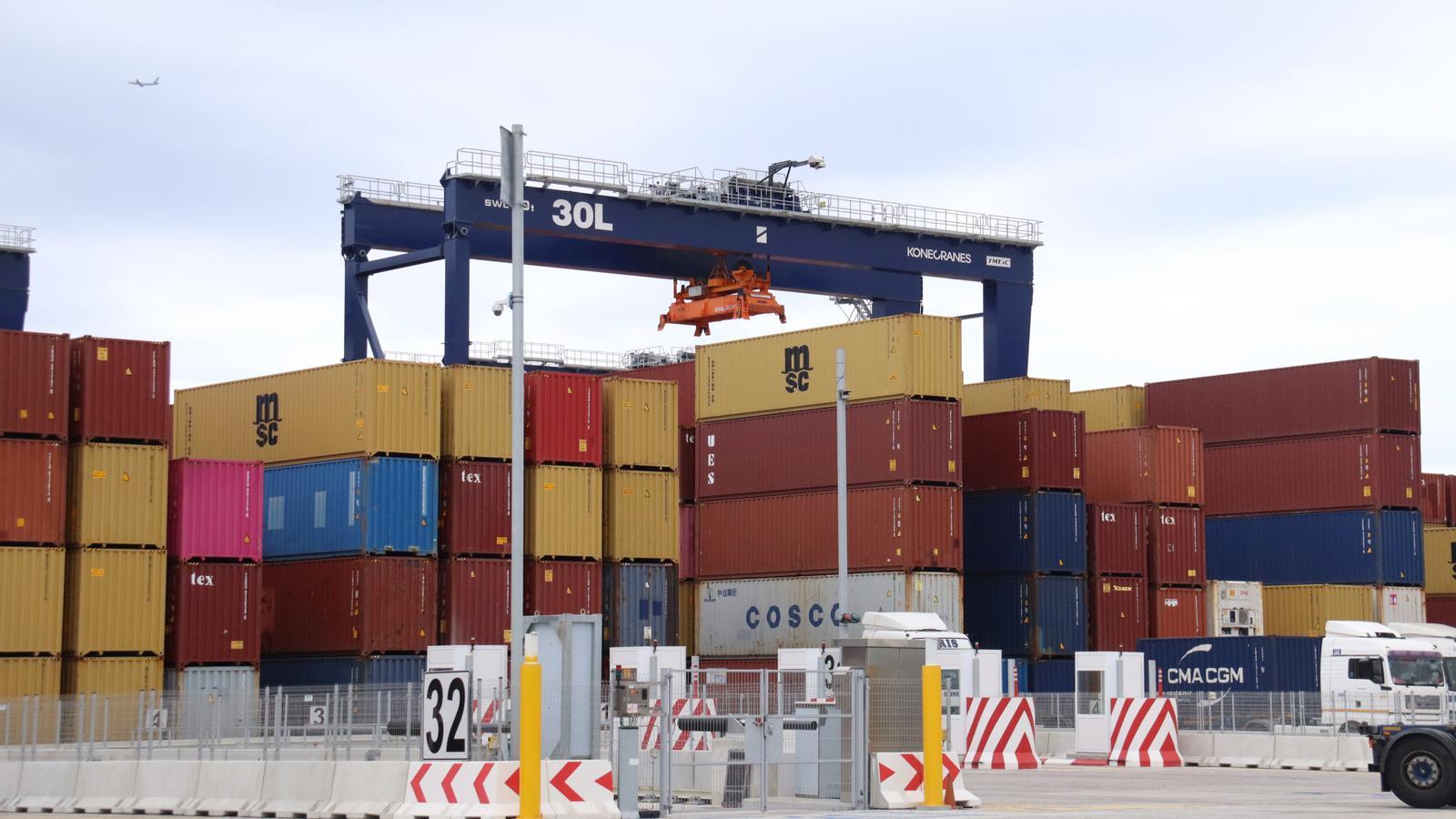 One of the container storage blocks at the BEST terminal.