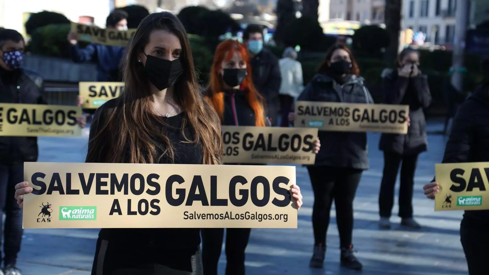 Manifestant a favor de la protecció dels animals de caça