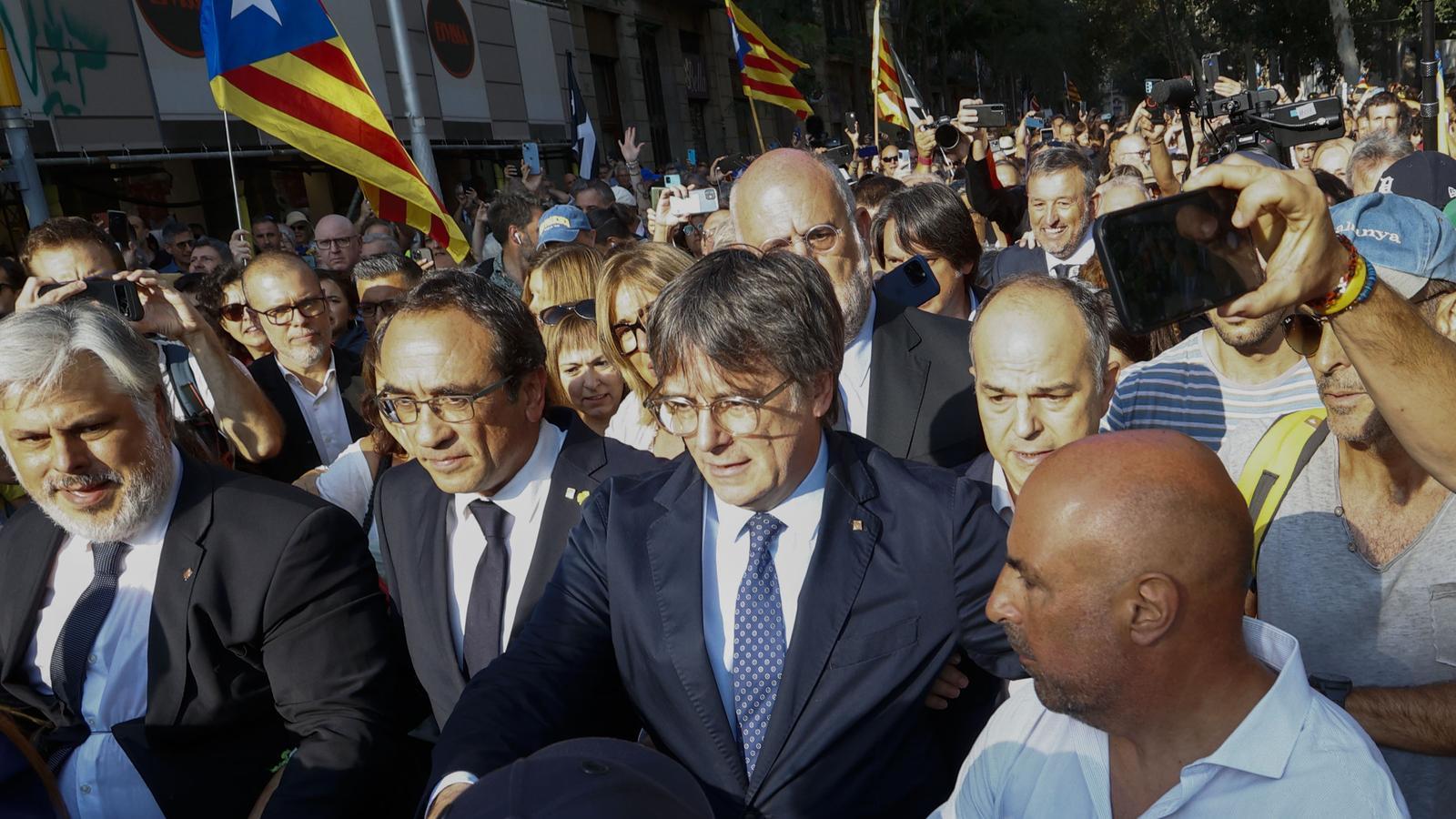 Carles Puigdemont en el Paseo Lluís Companys el 8 de agosto del 2024