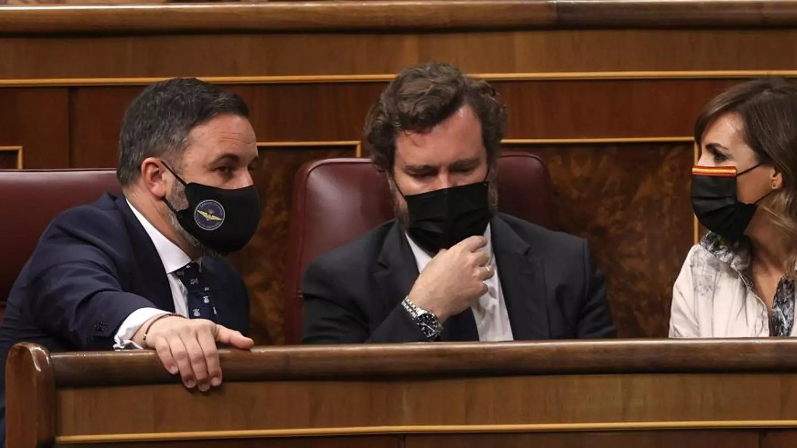 Santiago Abascal i Iván Espinosa de los Monteros al ple del Congrés de dimarts.