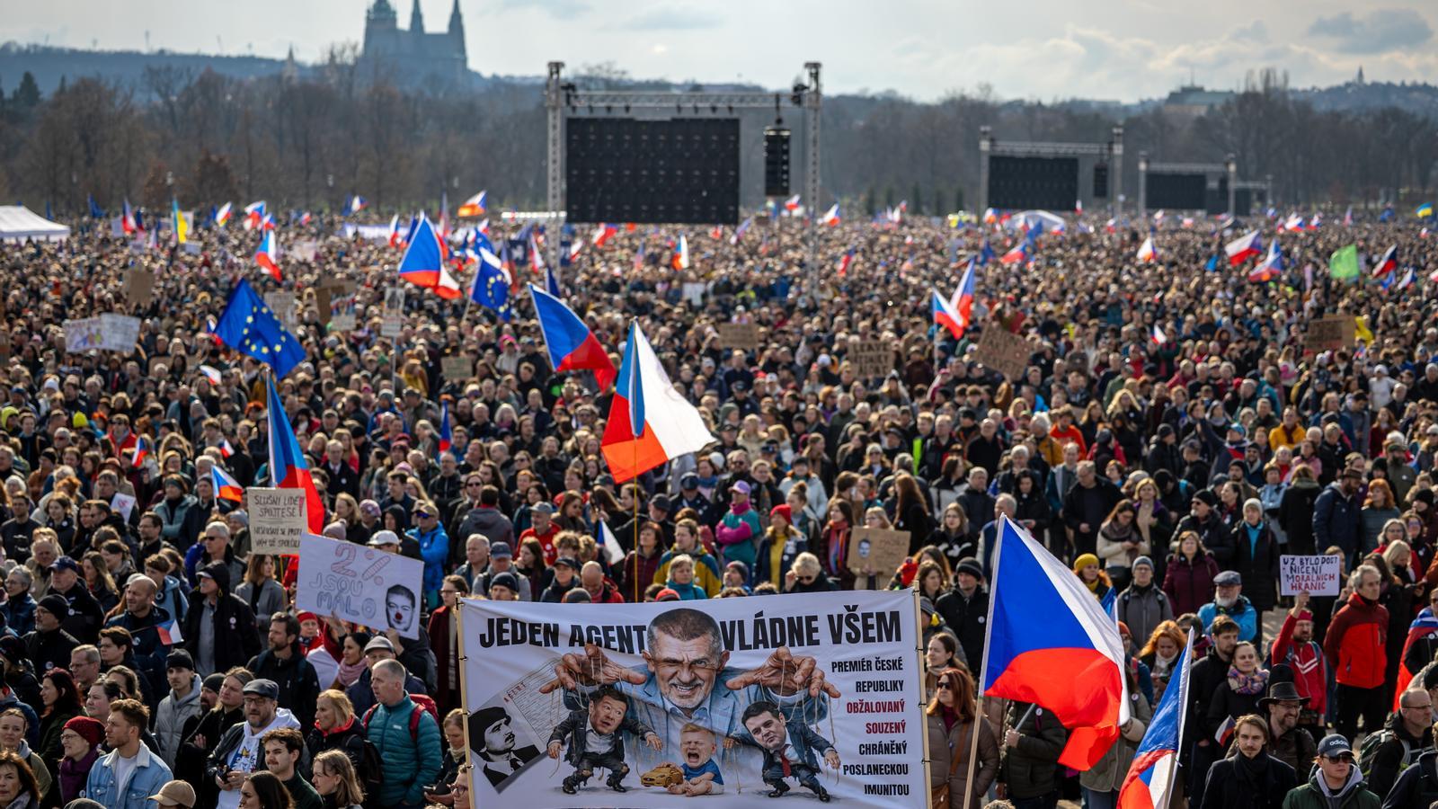 More than 150,000 people participated in the Prague demonstration.