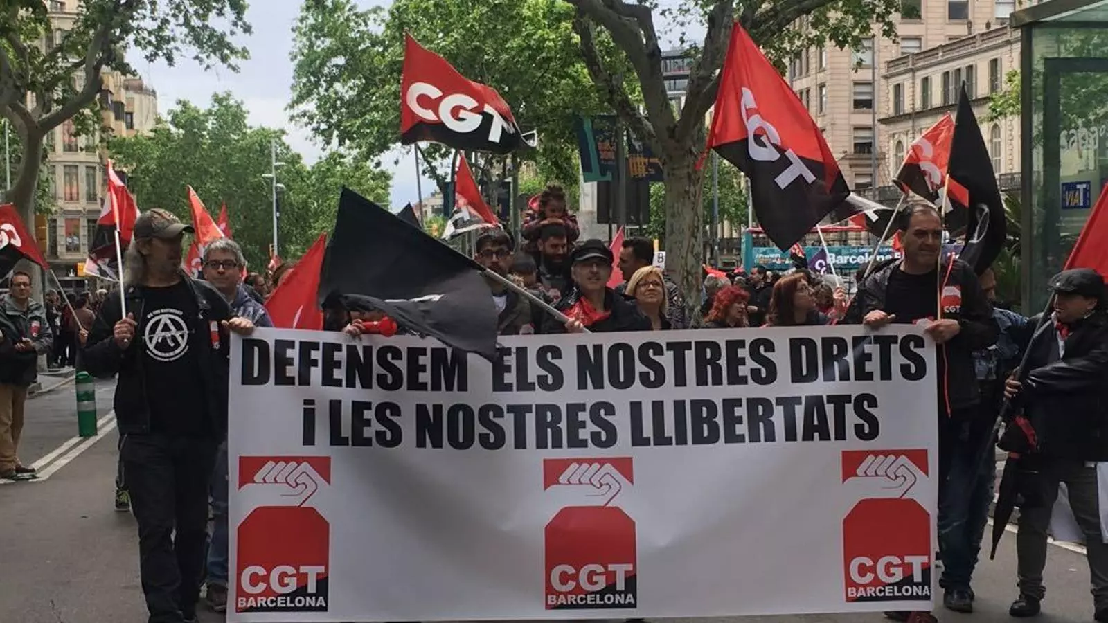 La manifestació de la CGT