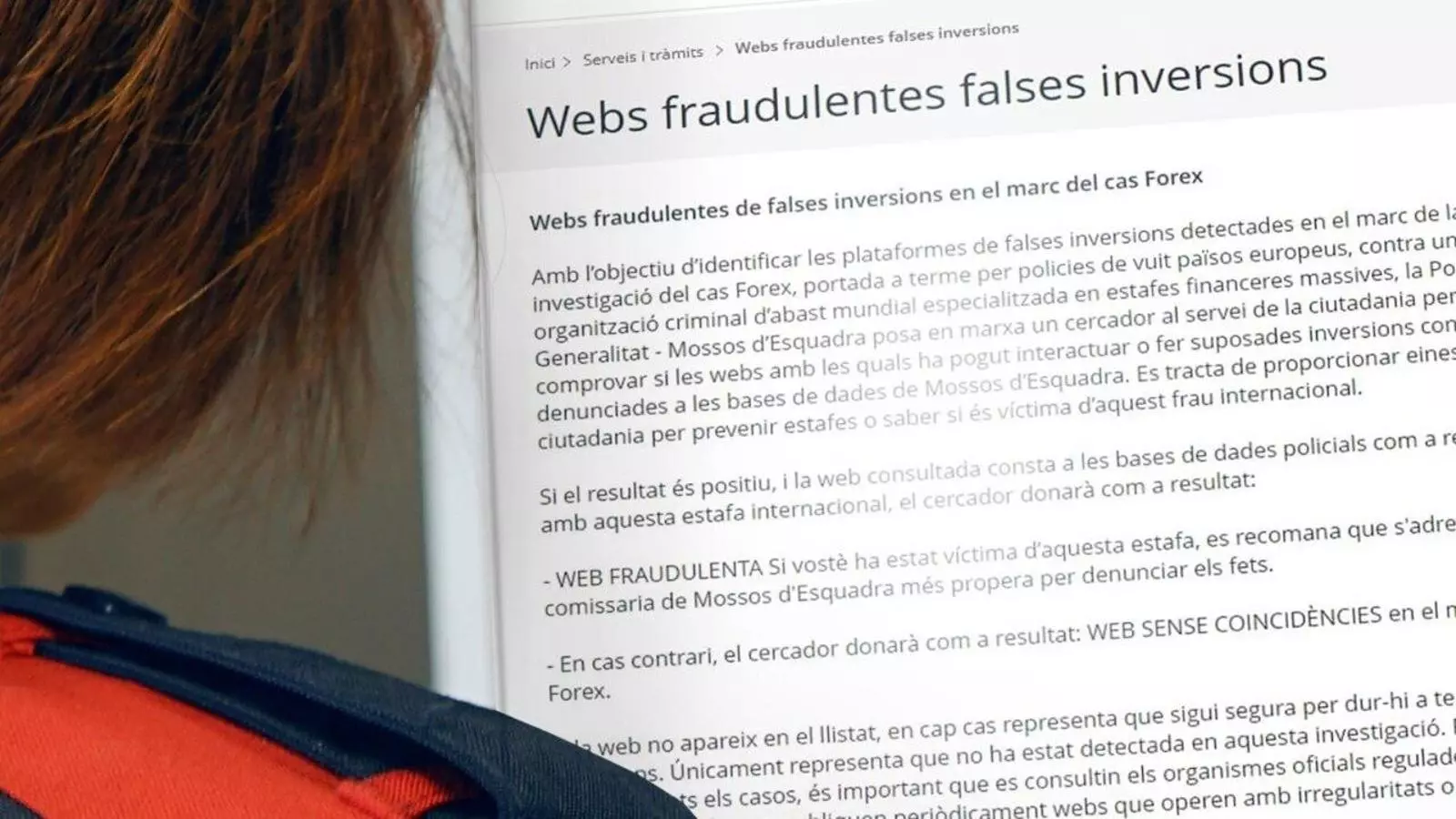 Els Mossos publiquen el cercador de webs fraudulentes d'inversions
