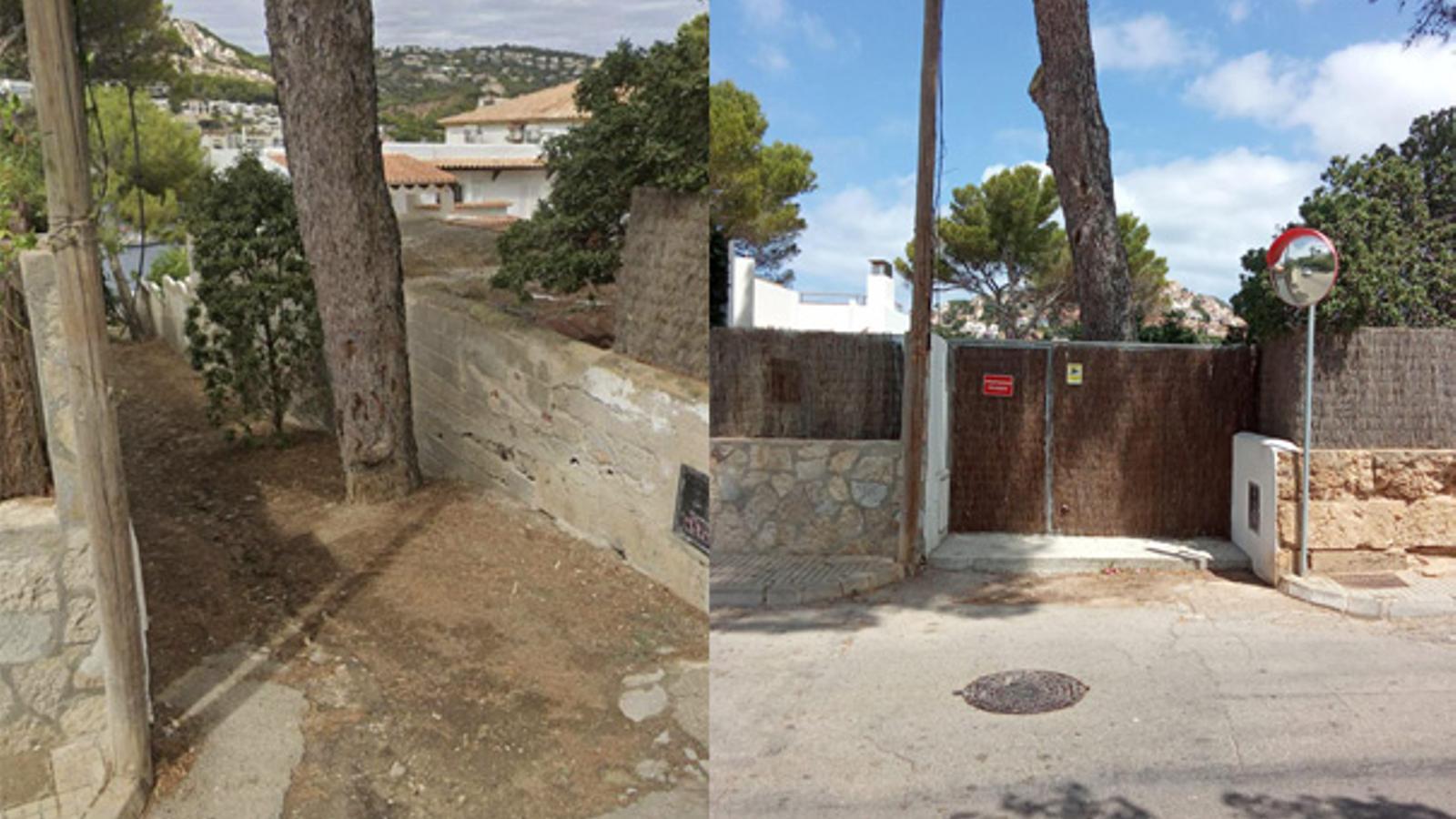 Vor und nach einem der Meereszugänge des Camí de Sant Carles im Hafen von Andratx.