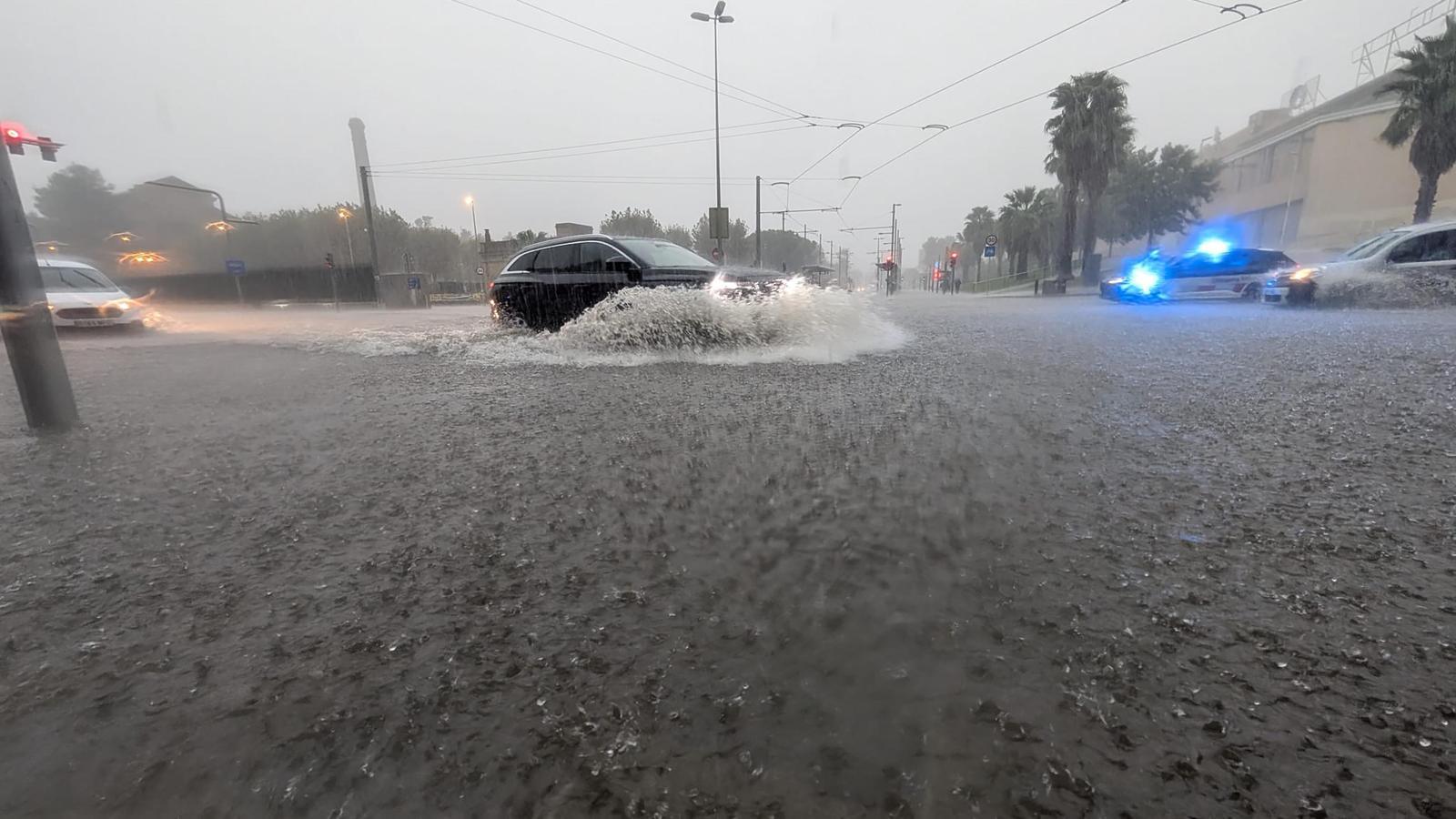 Flood during a storm.