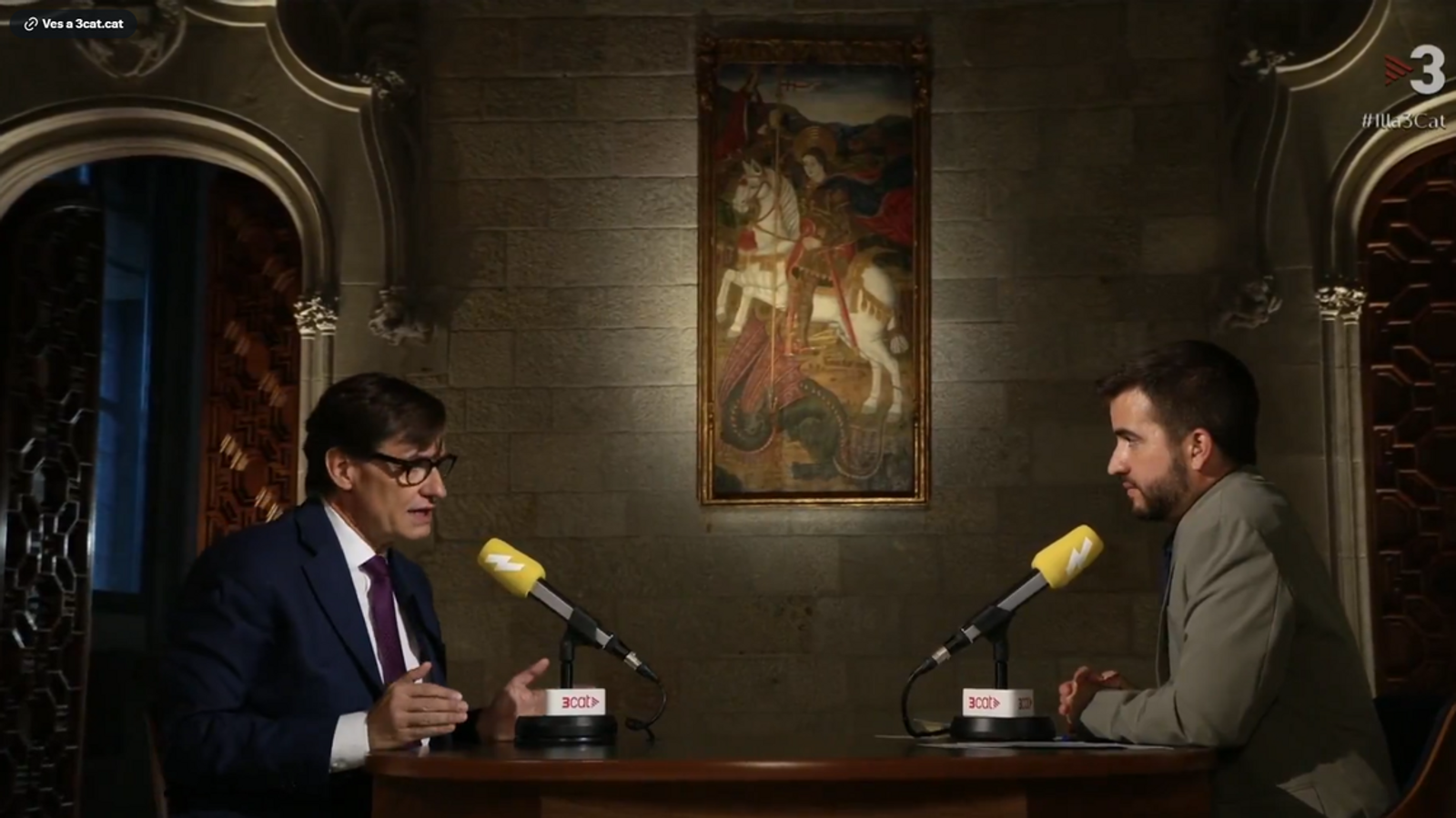 Ricard Ustrell interviewing Salvador Illa this Monday on Catalunya Ràdio