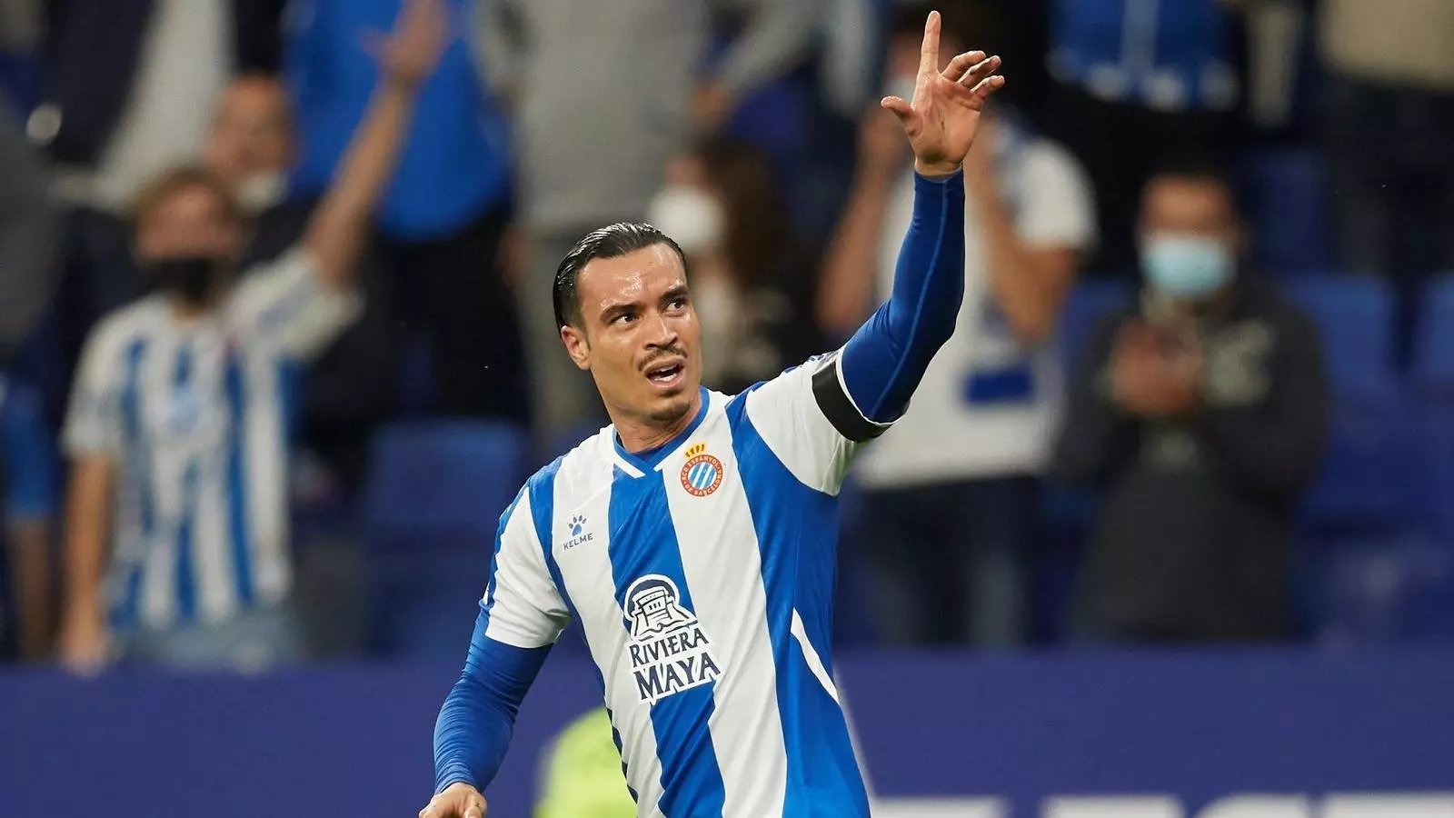 Raúl de Tomás, després de marcar contra el Granada