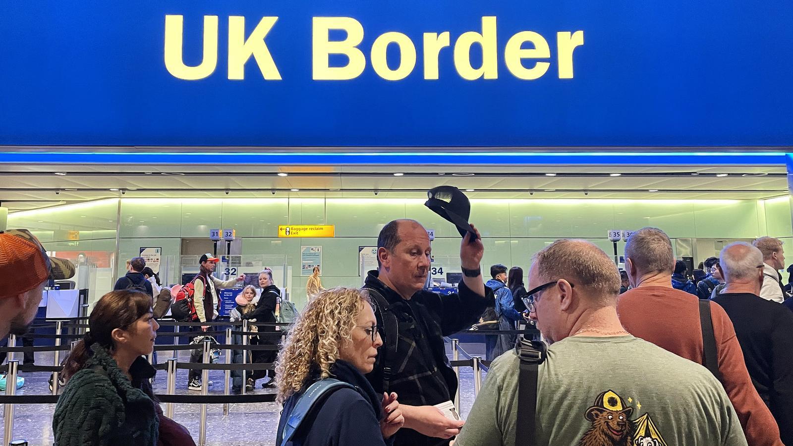 United Kingdom border point at Heathrow Airport, in London, in an image from March 2026.