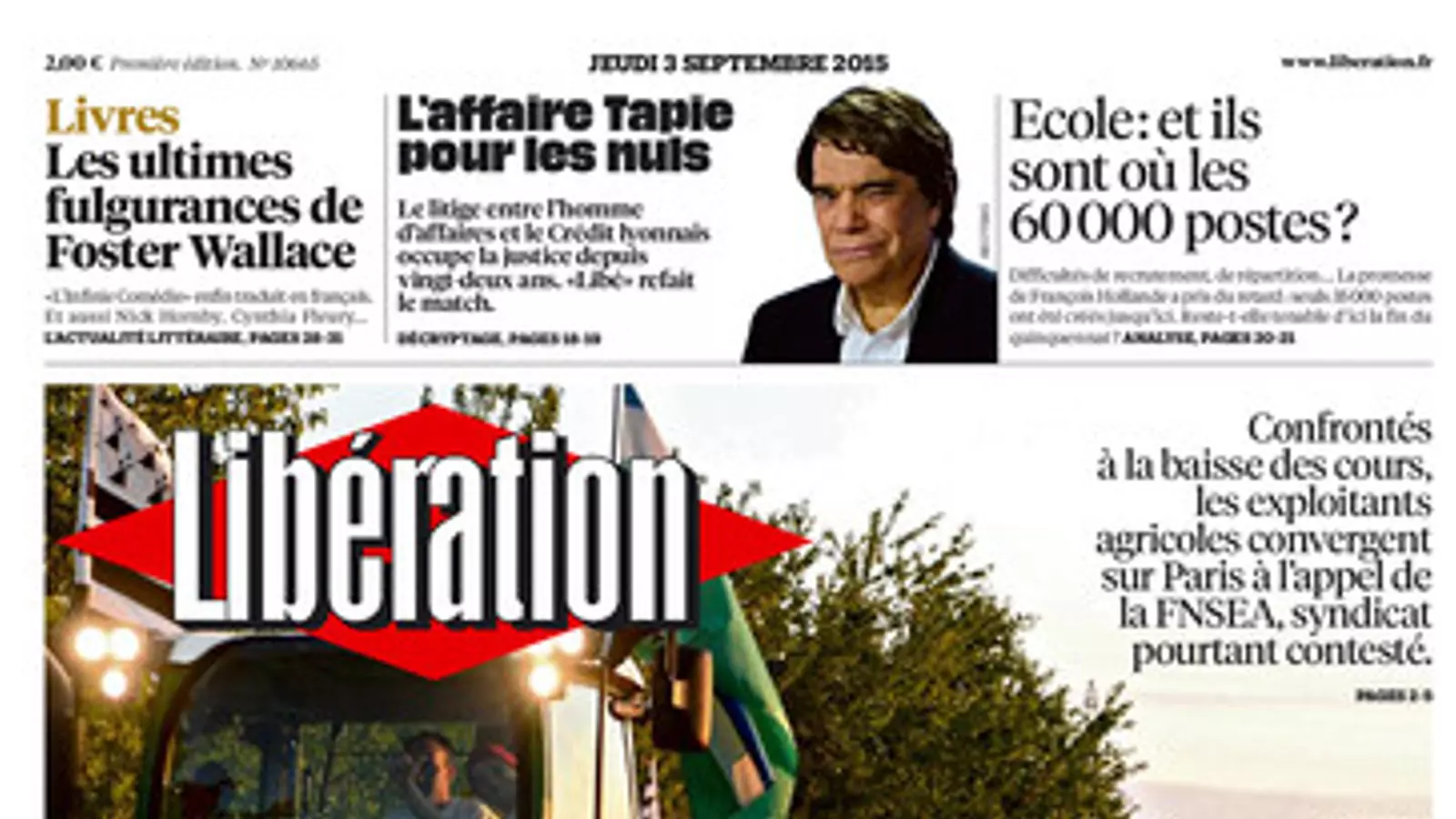 La portada del 'Libération' de dijous