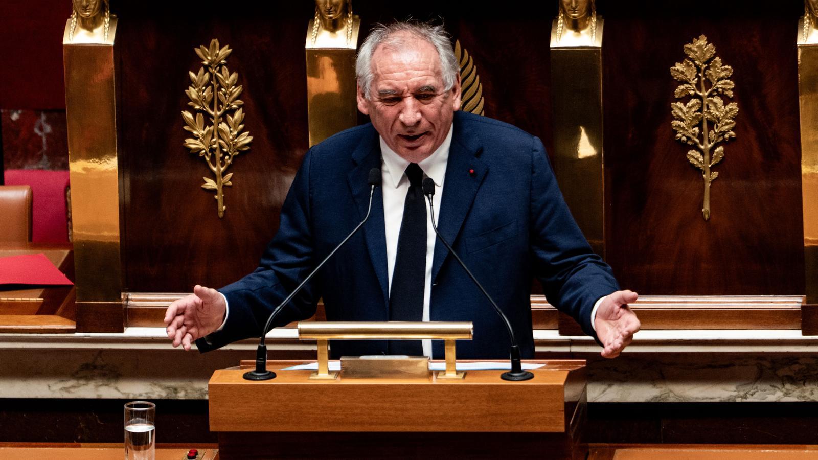 French Prime Minister François Bayrou speaks during an extraordinary parliamentary session ahead of a confidence vote on the government's austerity budget in the National Assembly.