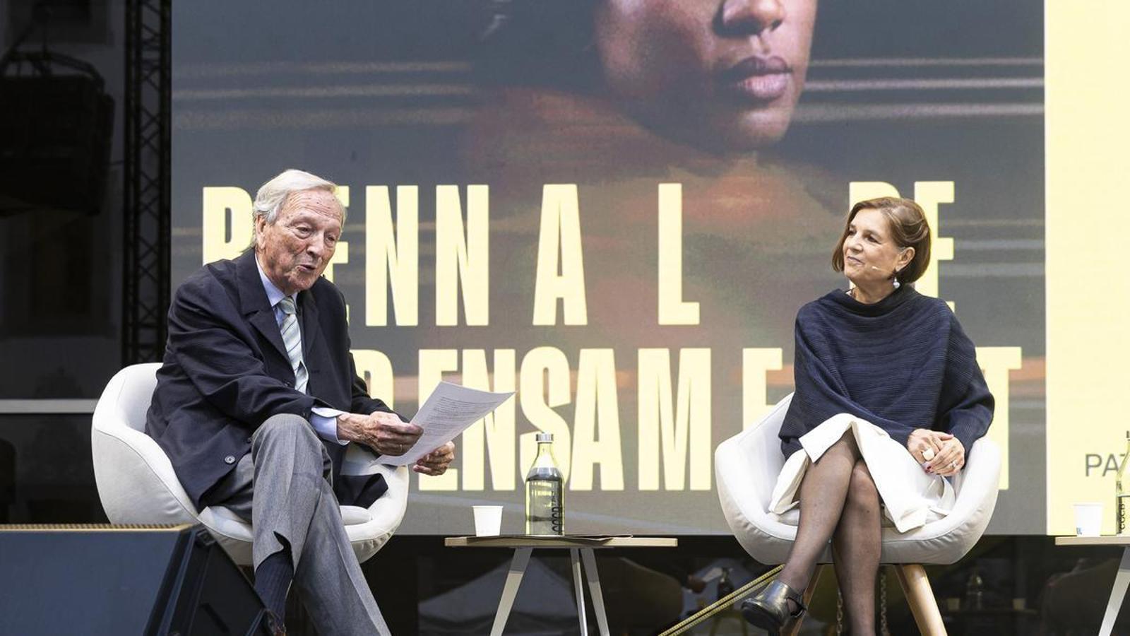 Rafael Moneo y Carmen Díez durante la presentación de 'Rafael Moneo, construir las ideas'
