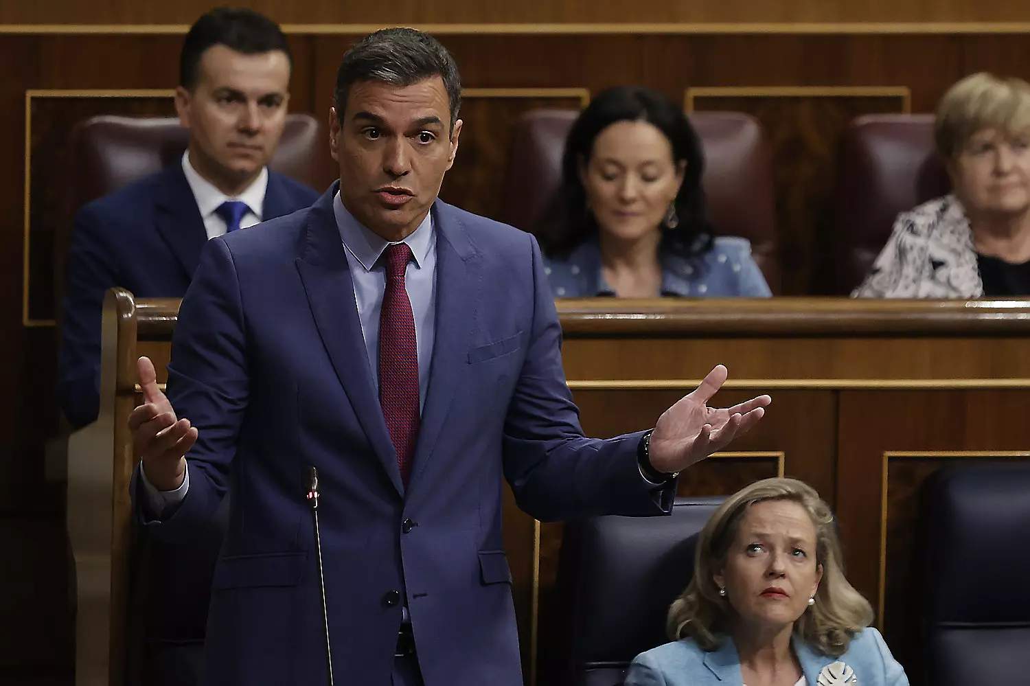 Pedro Sánchez en una sessió de control al Congrés.