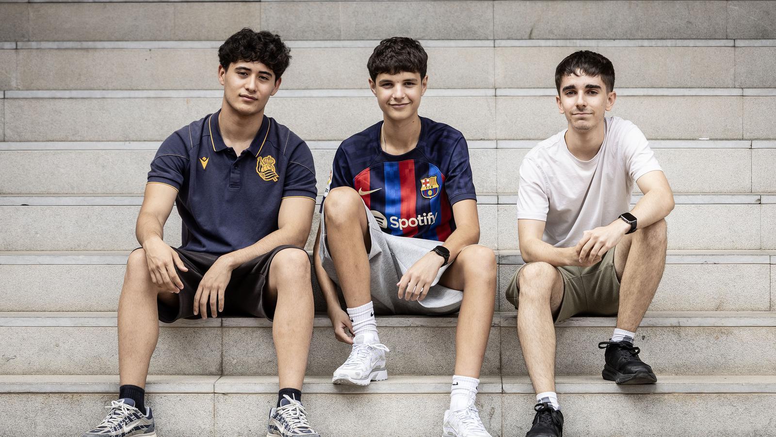 Jofre Martin, Pau Travesa and Nil Hidalgo, students of the AI degree at the UPC