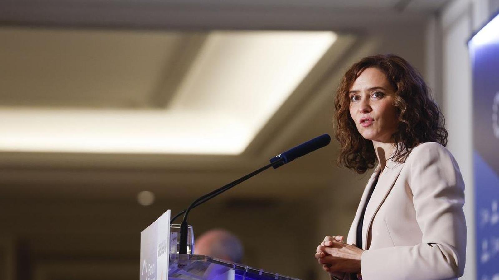 The Madrid president, Isabel Díaz Ayuso, Monday at an informative breakfast in Madrid.