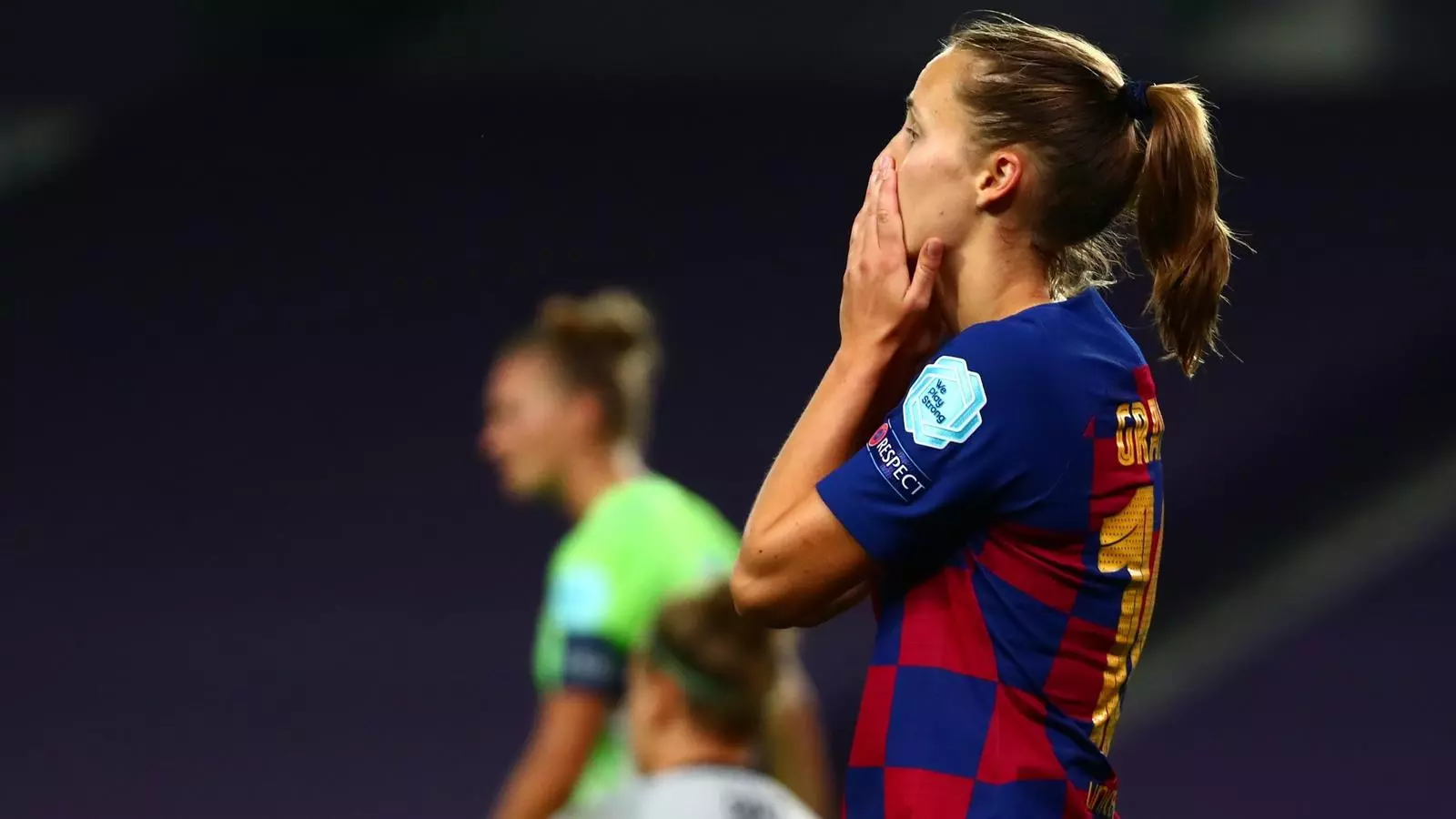 Caroline Graham Hansen després del gol del Wolfsburg