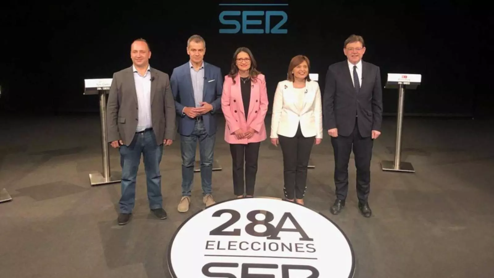 Els cinc principals candidats a la presidència de la Generalitat Valenciana abans de l'inici organitzat per la Cadena Ser