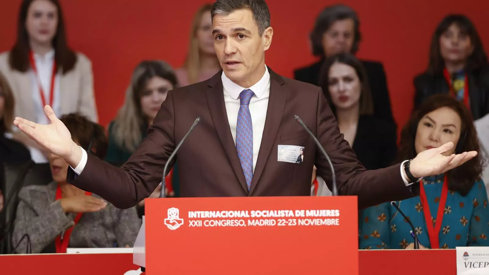 Pedro Sánchez, en la inauguració del XXII Congrés de la Internacional Socialista de Dones