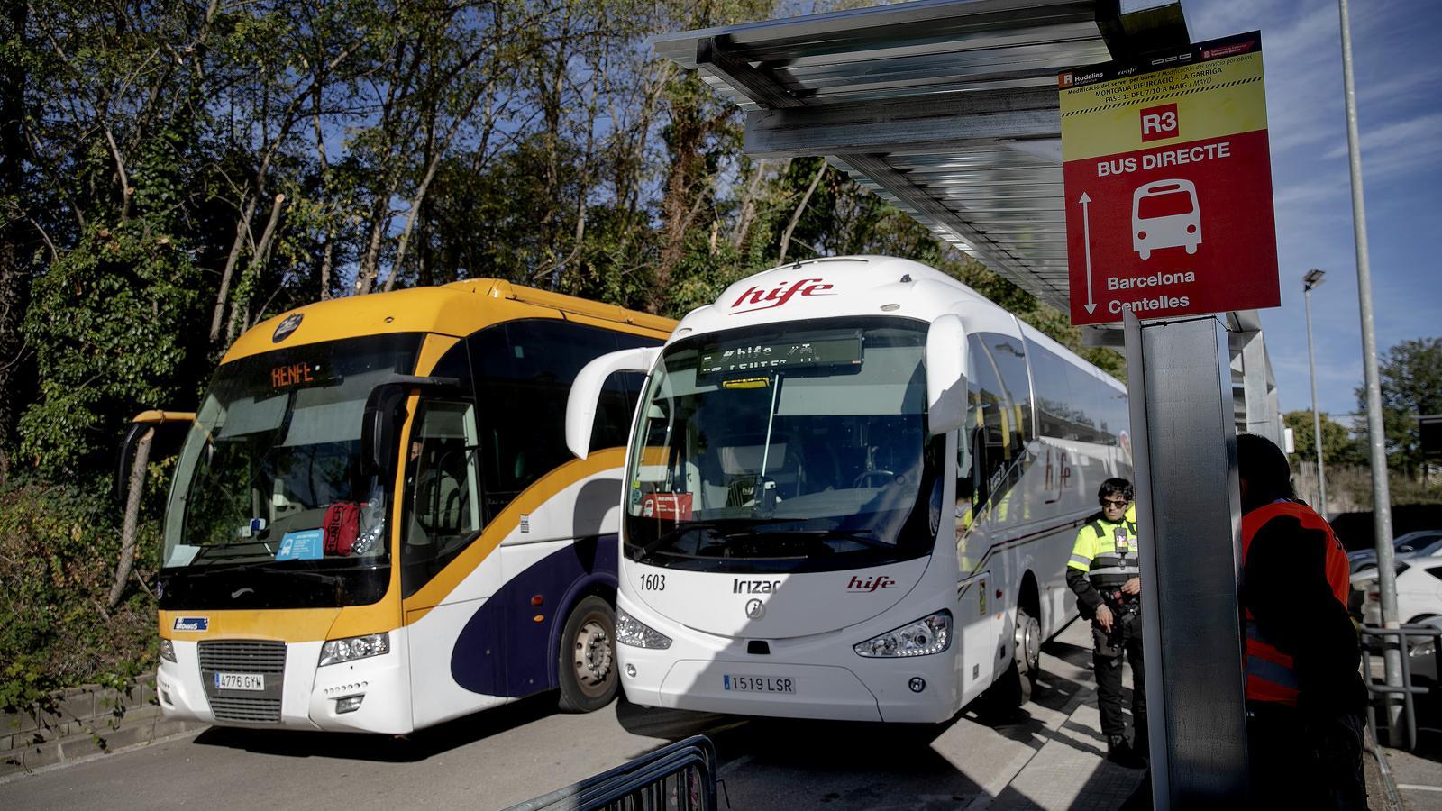 Scheduled buses.