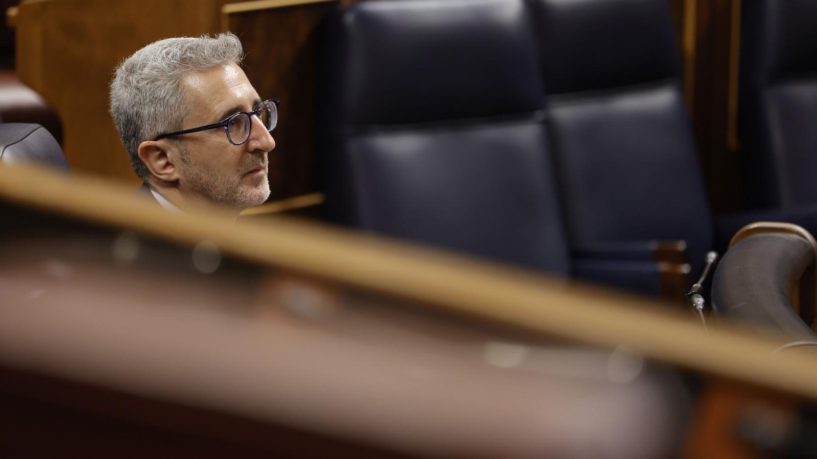 Arcadi España, ministro de Hacienda, este jueves en el Congreso