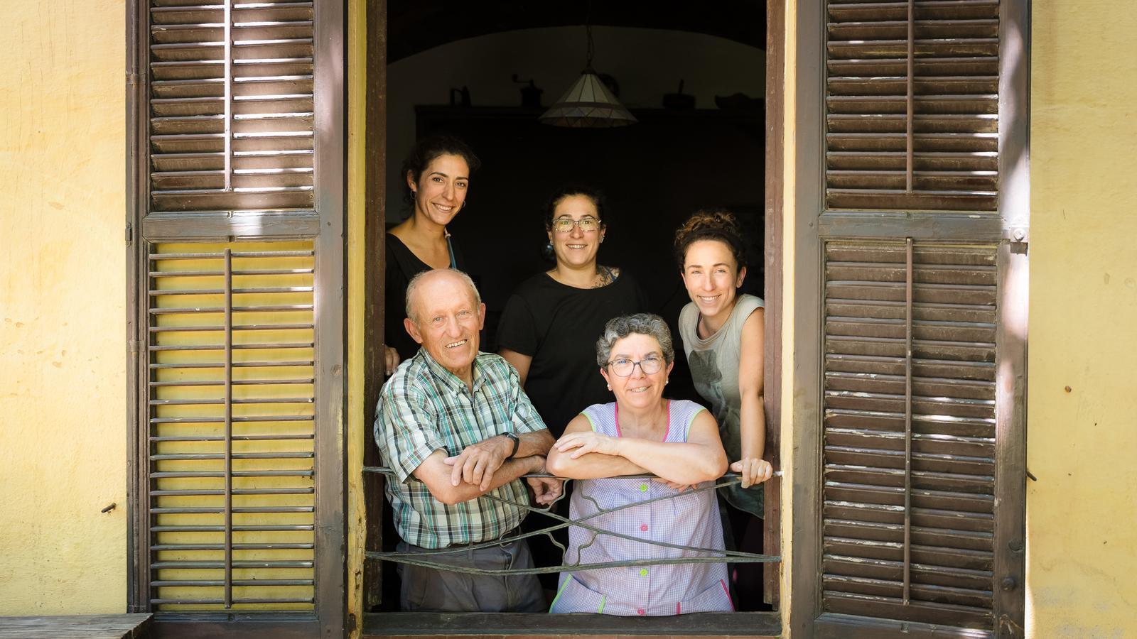 The Molla family, at the farmhouse.