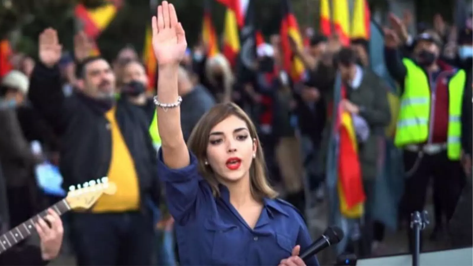 Isabel Peralta en l'acte d'homenatge a la División Azul
