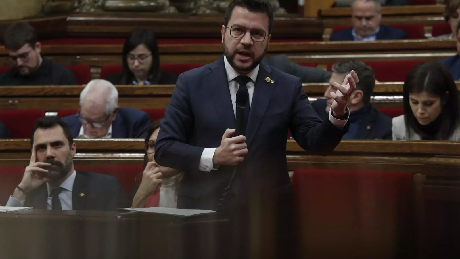 El president Pere Aragonès dimecres passat al Parlament.