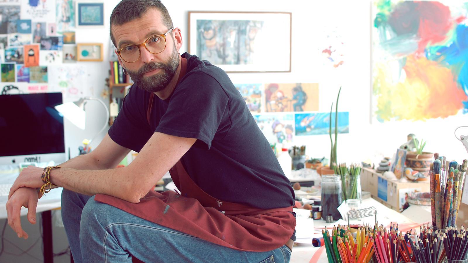 Joan Turí és il·lustrador i pintor de murals