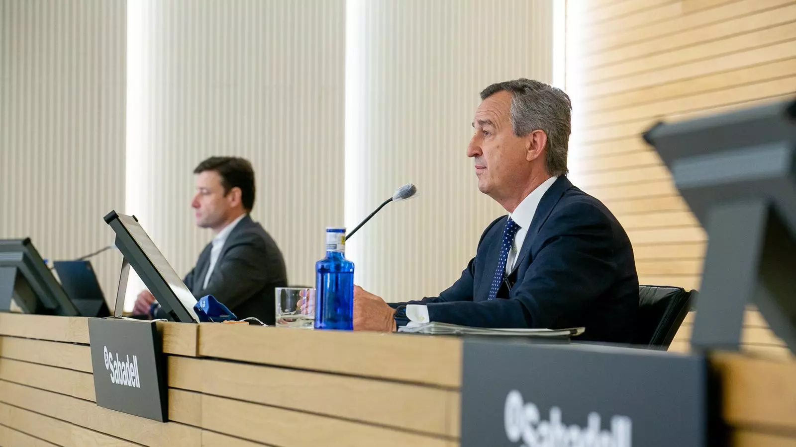 César González-Bueno, nuevo consejero delegado del Sabadell, en su primera presentación de resultados.