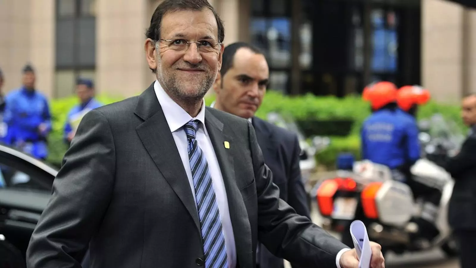 Rajoy arribant a la segona jornada de la cimera / AFP