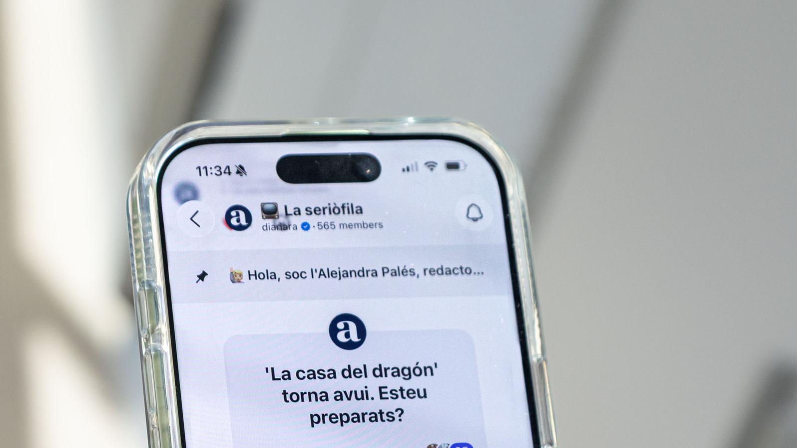 Mensaje de 'La seriòfila', el canal de Instagram del ARA para recibir las mejores recomendaciones de series