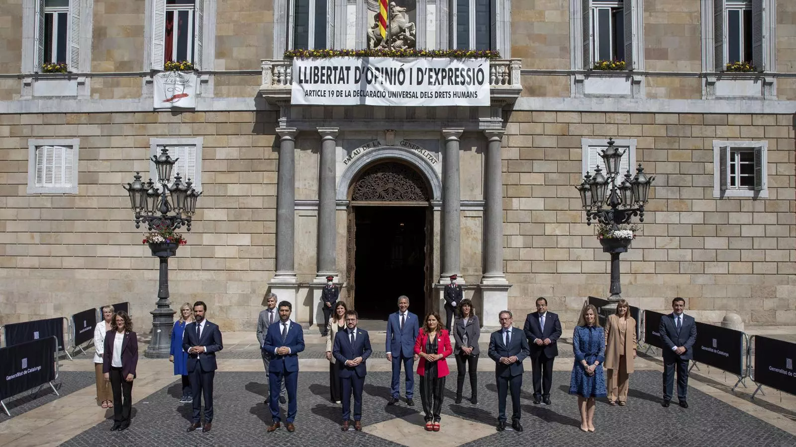 Imatge del Govern amb el president, Pere Aragonès, el dia de la presa de possessió.