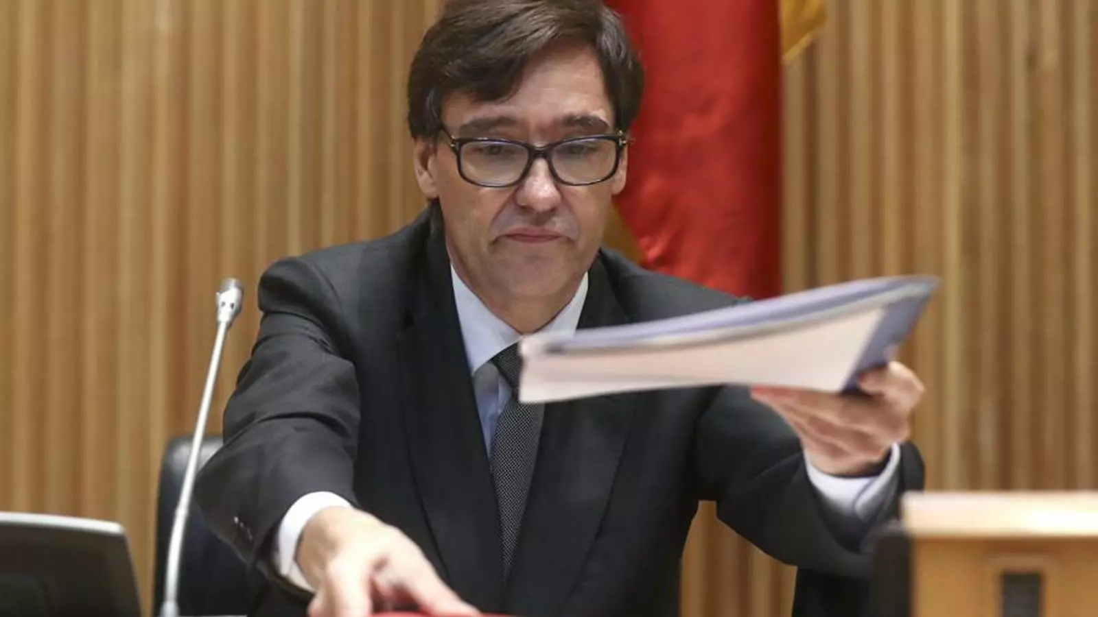 El ministre de Sanitat, Salvador Illa, en una compareixença en comissió al Congrés