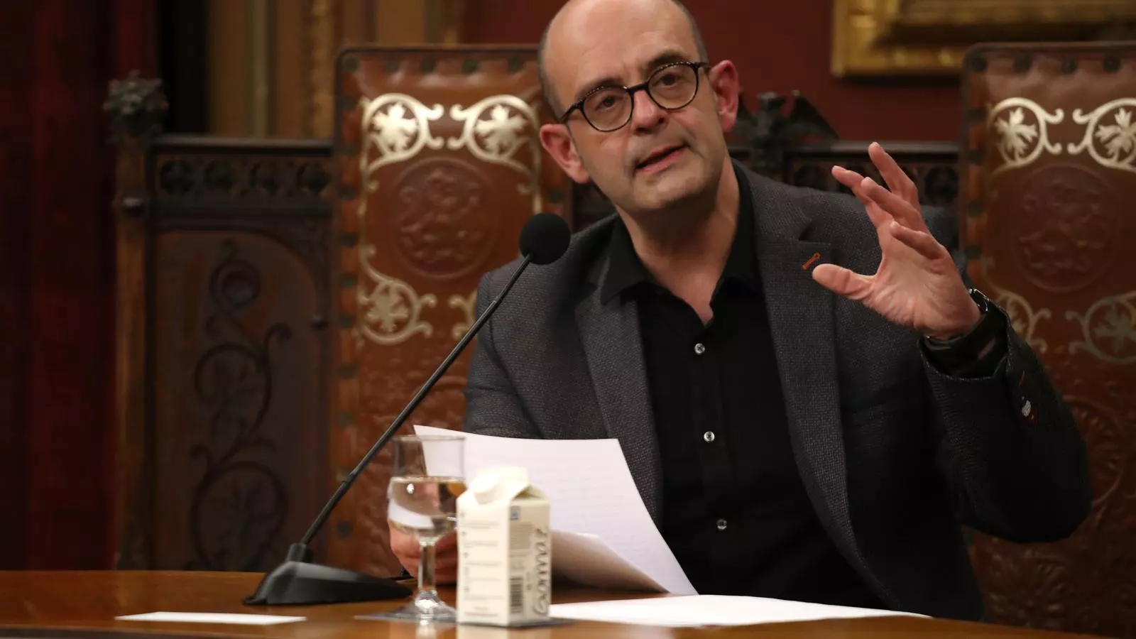 Sebastià Alzamora, durant la lectura del pregó de la Festa de l'Estendard