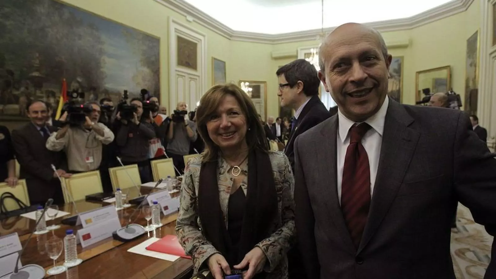 Maria Jesús Mier amb l'exministre Wert a una sectorial d'Educació l'any 2012